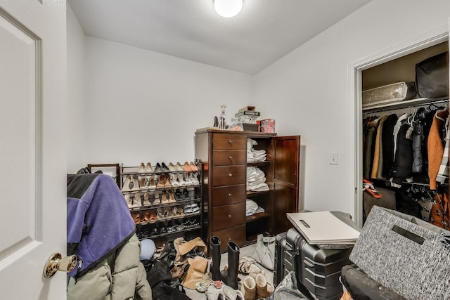 interior space with a closet