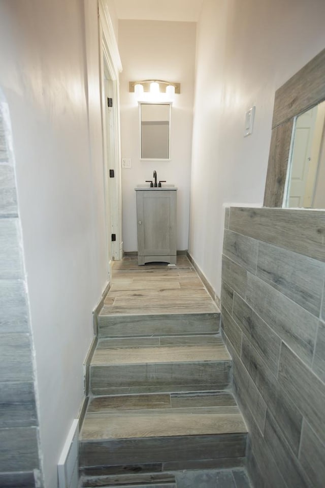231 S Chicago Ave, Kankakee, IL 60901 - staircase featuring wood finished floors