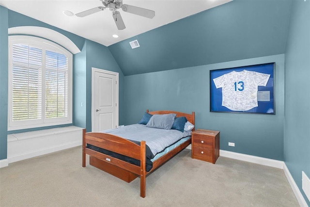 1784 Reserve Ct, Highland Park, IL 60035 - bedroom featuring carpet floors, vaulted ceiling, baseboards, and ceiling fan