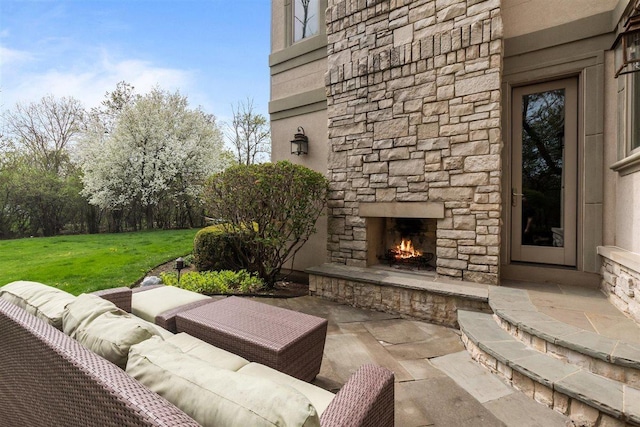 1784 Reserve Ct, Highland Park, IL 60035 - view of patio featuring an outdoor living space with a fireplace