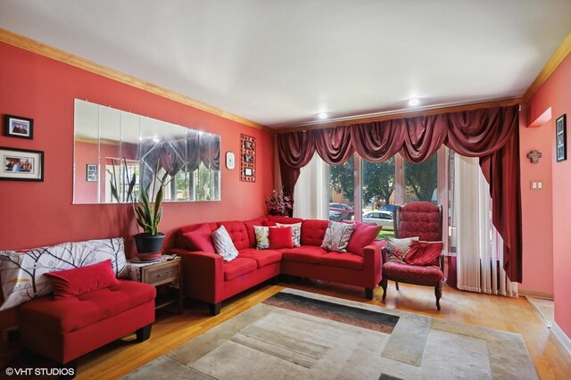7046 W 63rd Pl, Chicago, IL 60638 - living area with wood finished floors and crown molding