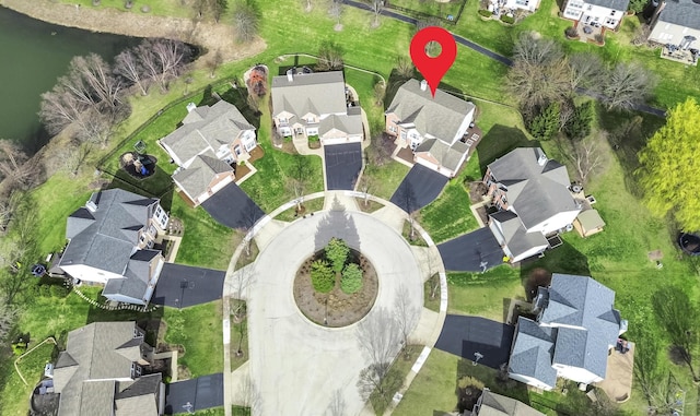 bird's eye view with a residential view