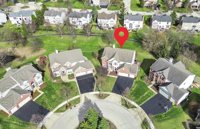 drone / aerial view featuring a residential view