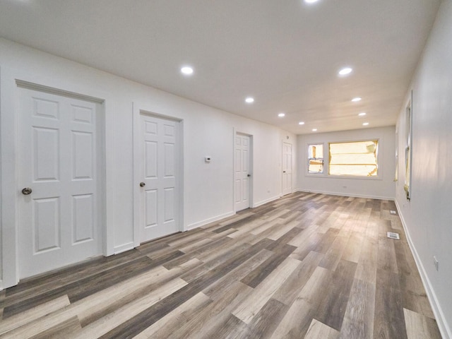 14923 Wood St, Harvey, IL 60426 - interior space with baseboards, wood finished floors, and recessed lighting