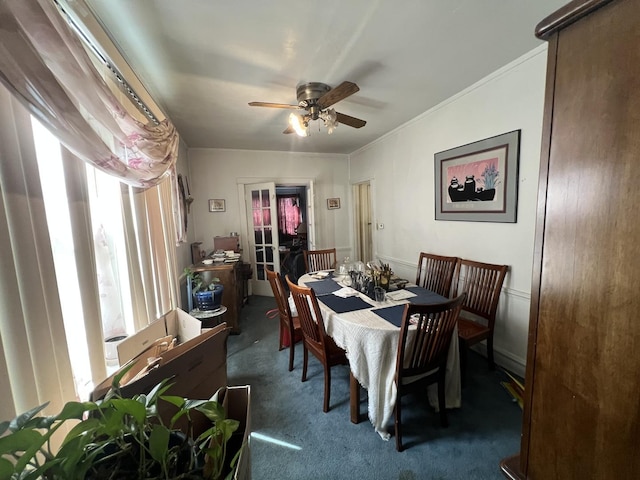 11916 S Harvard Ave, Chicago, IL 60628 - dining room with ceiling fan and carpet floors