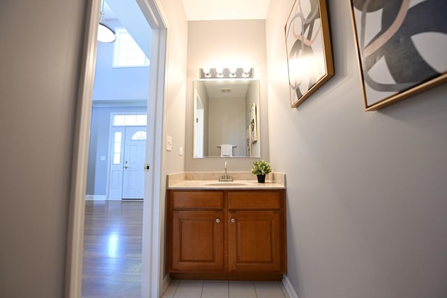 661 Bluebonnett Dr, Aurora, IL 60505 - bathroom with baseboards and vanity