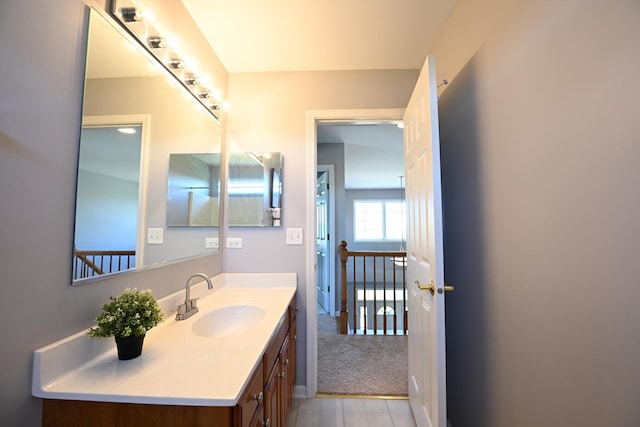 661 Bluebonnett Dr, Aurora, IL 60505 - bathroom with vanity and tile patterned flooring