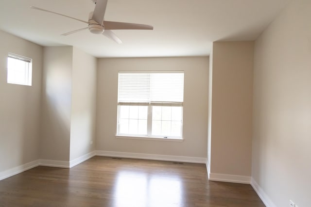2836 Hillcrest Cir, Naperville, IL 60564 - spare room with wood finished floors, a ceiling fan, and baseboards