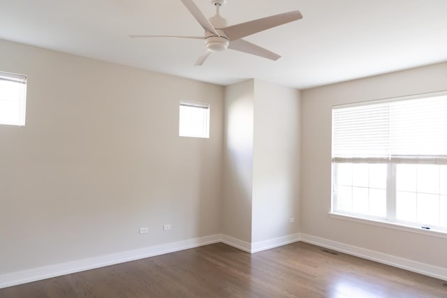 2836 Hillcrest Cir, Naperville, IL 60564 - empty room featuring wood finished floors, ceiling fan, and baseboards