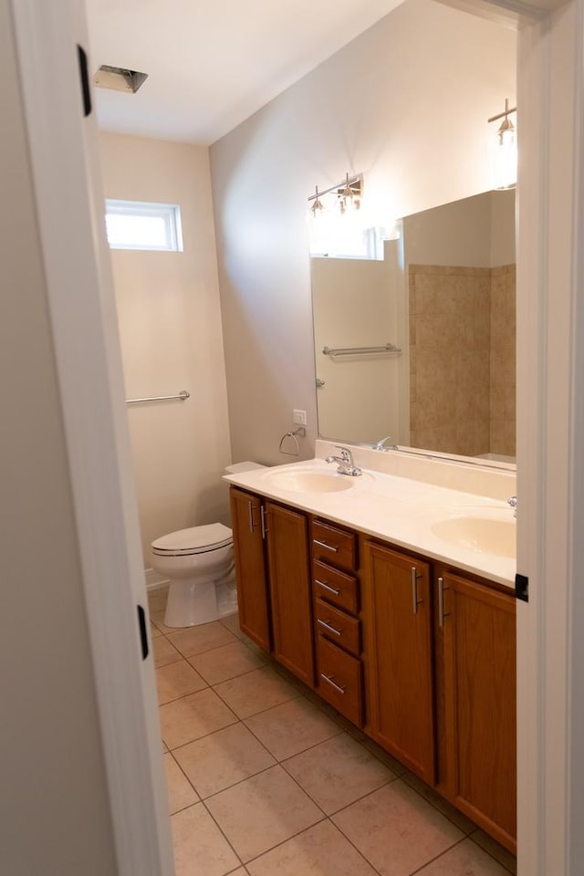 2836 Hillcrest Cir, Naperville, IL 60564 - bathroom featuring tile patterned floors, toilet, and double vanity