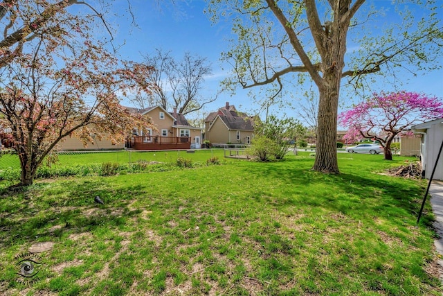 view of yard featuring fence