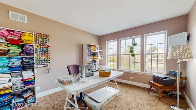 1734 Nashville Ln, Crystal Lake, IL 60014 - office area with baseboards, carpet floors, and visible vents
