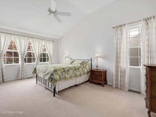 1683 Briarheath Dr, Aurora, IL 60505 - carpeted bedroom featuring a ceiling fan, baseboards, and lofted ceiling
