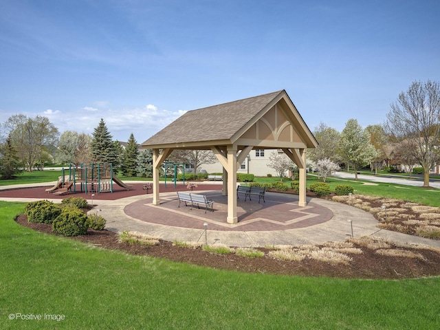 1683 Briarheath Dr, Aurora, IL 60505 - view of property's community with a yard, a gazebo, and playground community