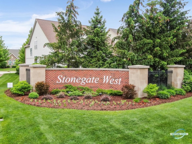 1683 Briarheath Dr, Aurora, IL 60505 - community sign with a lawn and fence