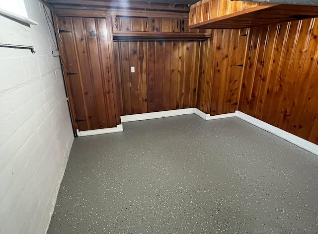 3313 178th St, Lansing, IL 60438 - finished below grade area with wooden walls and concrete block wall