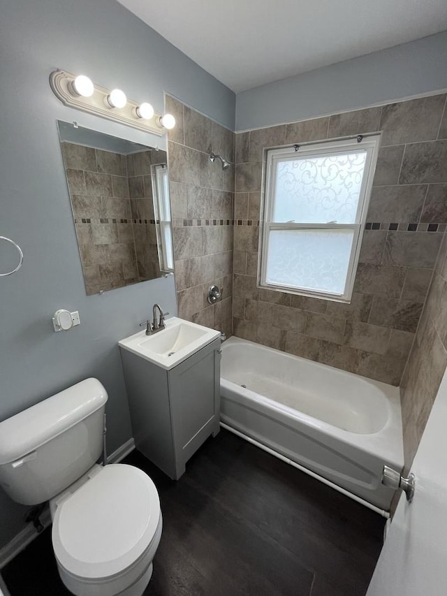 3313 178th St, Lansing, IL 60438 - full bathroom with  shower combination, toilet, wood finished floors, and vanity