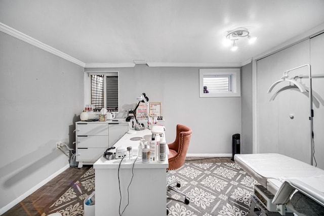 791 Overland Ct, Roselle, IL 60172 - office space featuring baseboards and ornamental molding