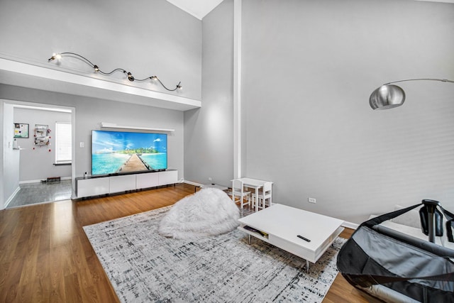 791 Overland Ct, Roselle, IL 60172 - living room featuring baseboards and wood finished floors