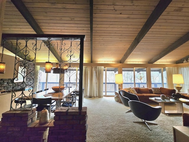 12211 S 93rd Ave, Palos Park, IL 60464 - living area with beamed ceiling, carpet floors, and plenty of natural light