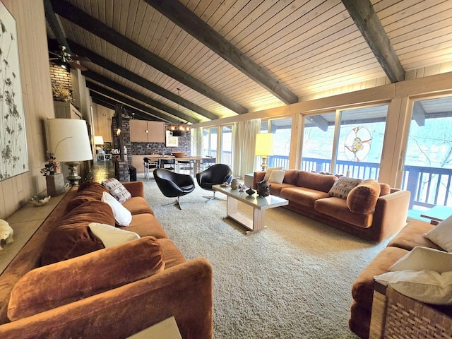 12211 S 93rd Ave, Palos Park, IL 60464 - living area with carpet and wooden ceiling