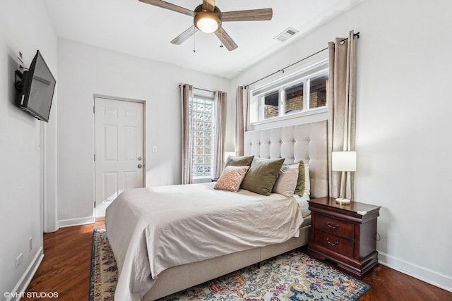 3705 N Paulina St Unit 3, Chicago, IL 60613 - bedroom featuring baseboards, visible vents, and dark wood-type flooring