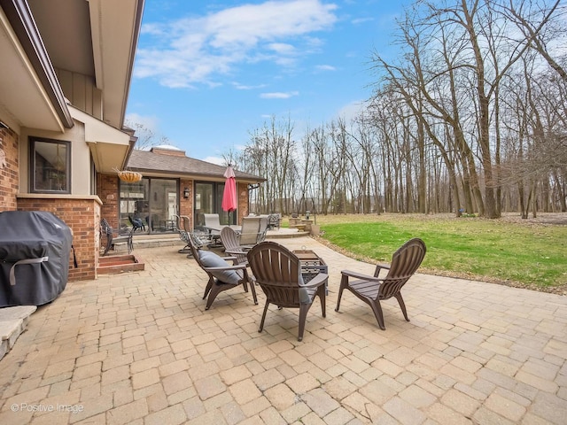 view of patio featuring area for grilling