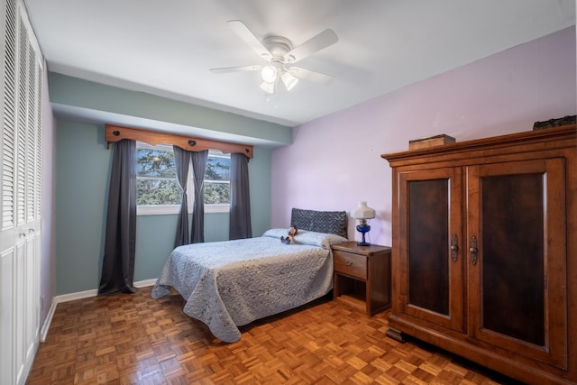 2532 Lee St, Woodridge, IL 60517 - bedroom featuring baseboards and a ceiling fan