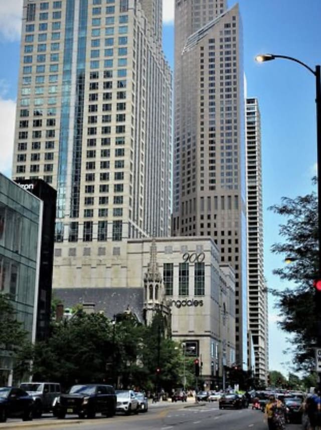 view of building exterior featuring a view of city