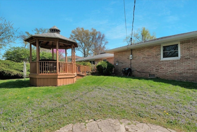 view of yard featuring a gazebo