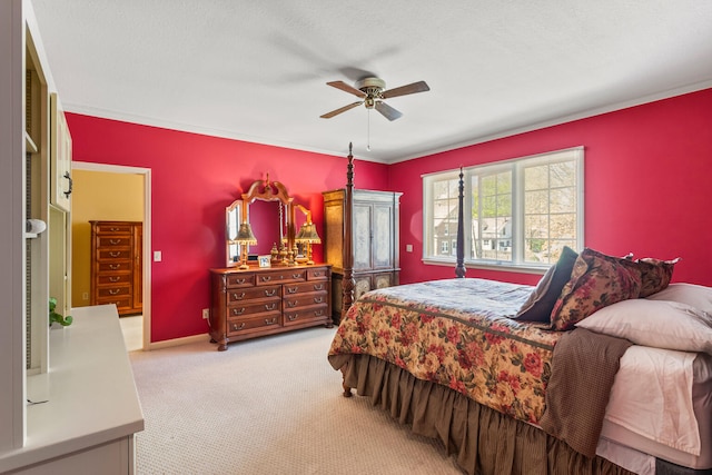 915 W Clark St, Champaign, IL 61821 - bedroom featuring carpet floors, ceiling fan, and crown molding