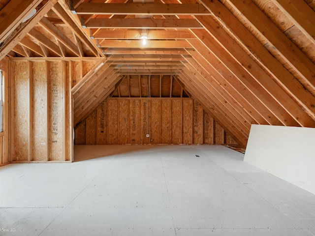 view of unfinished attic