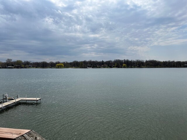 property view of water with a boat dock