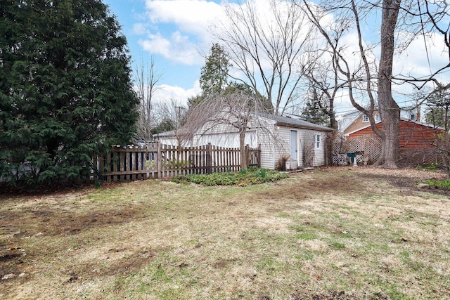 view of yard with fence
