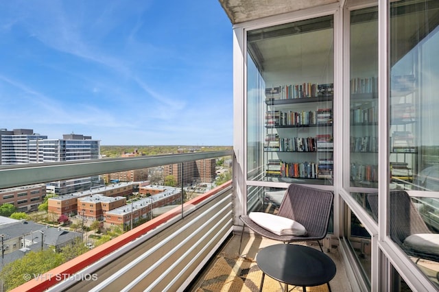 balcony with a city view