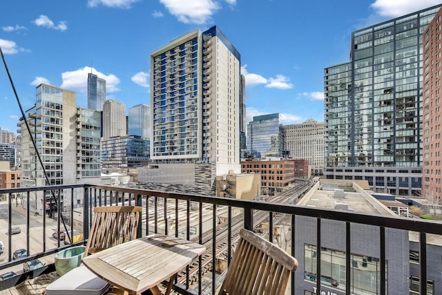 balcony with a city view