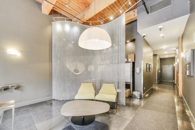 community lobby with visible vents