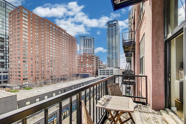 balcony with a city view