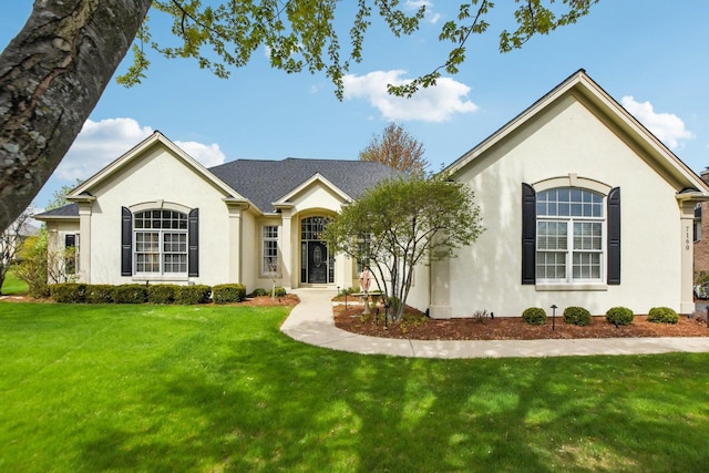 7160 Bannockburn Cir, Lakewood, IL 60014 - single story home featuring a front yard and stucco siding