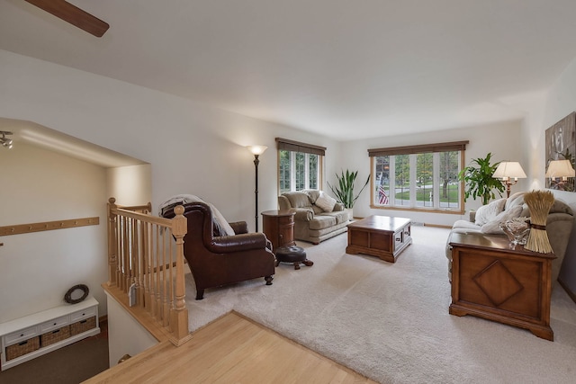 living area featuring wood finished floors