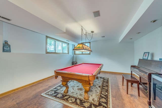 3908 Royal Portrush Dr, Naperville, IL 60564 - playroom with baseboards, wood finished floors, and pool table
