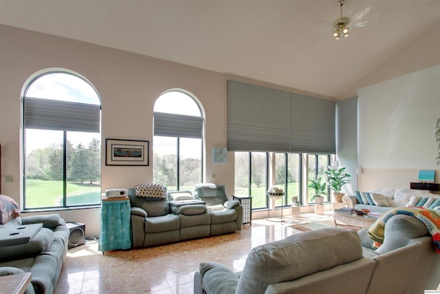 5620 Ridgeline Dr, Quincy, IL 62305 - living area featuring high vaulted ceiling