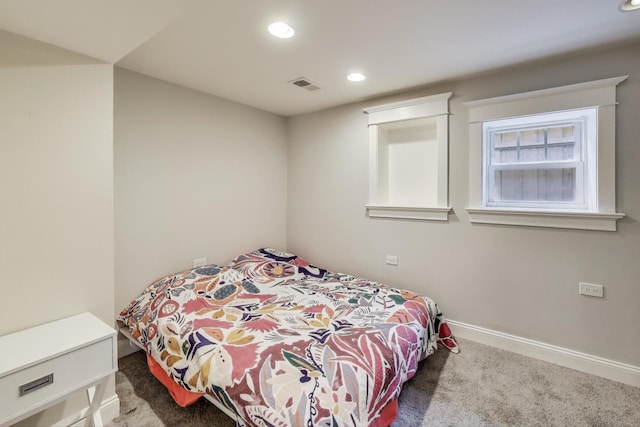 2642 N Drake Ave, Chicago, IL 60647 - bedroom featuring baseboards, carpet floors, visible vents, and recessed lighting