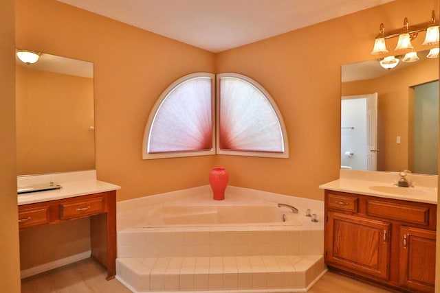 406 Woodcroft Ln, Schaumburg, IL 60173 - bathroom with a garden tub and vanity