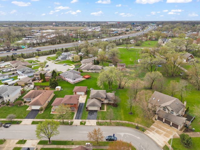 bird's eye view with a residential view