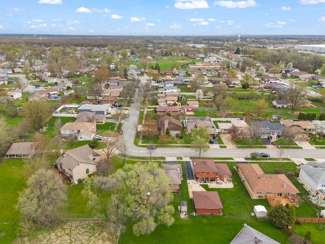 aerial view with a residential view