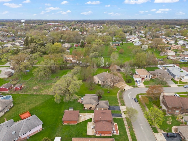 aerial view with a residential view