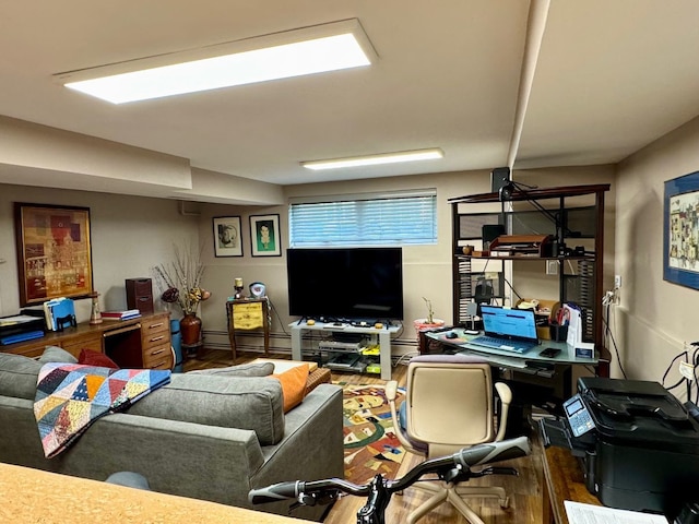 4941 N Kilpatrick Ave, Chicago, IL 60630 - living room featuring baseboard heating and wood finished floors