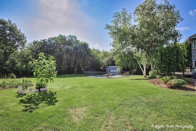 view of yard featuring a deck