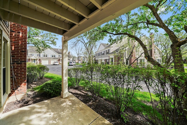 view of patio featuring a residential view